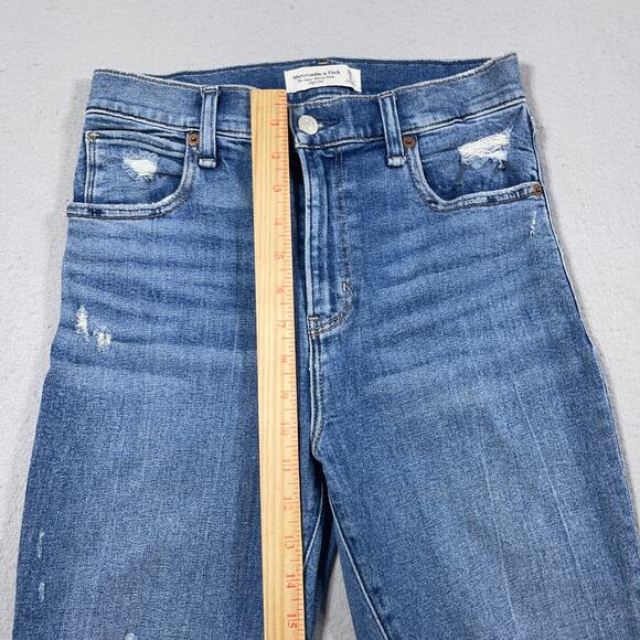 Abercrombie & Fitch Jeans Women 28 High Rise Super Skinny Ankle Distressed Hem - Picture 5 of 11